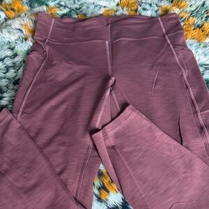 Lululemon Athletica Dark Purple Cropped Leggings-Side Pockets